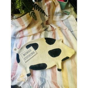 🩵SOLD🩵 MUD Pie Pig Platter Bonne Cuisine 17" X 9.25" Farmhouse Serving Plat